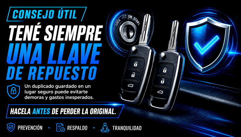 Consejo sobre tener una llave de repuesto